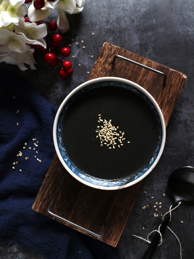 Chinese Black Sesame Sweet Soup (5 ingredients) 5 黑芝麻糊 black-sesame-sweet-soup