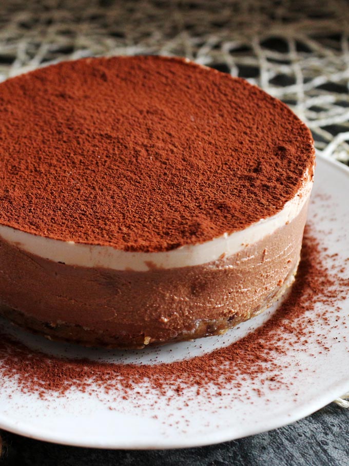 全素提拉米蘇蛋糕 (免烤) Vegan Tiramisu Cake (Gluten-Free, No-Bake)