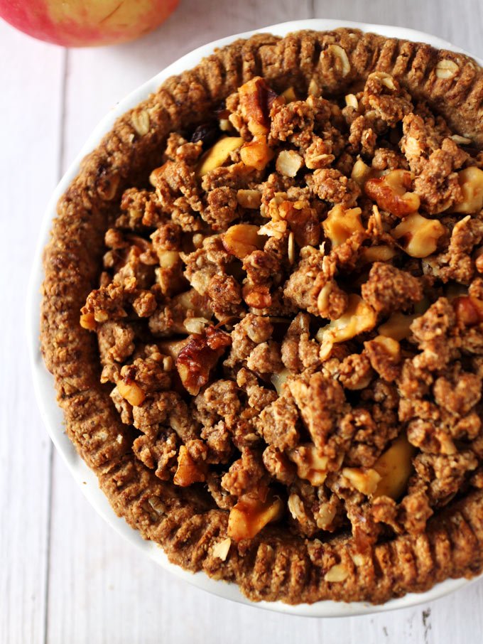 全素烤蘋果酥派 (無麵粉) Vegan Apple Crumble Pie (Gluten-Free)