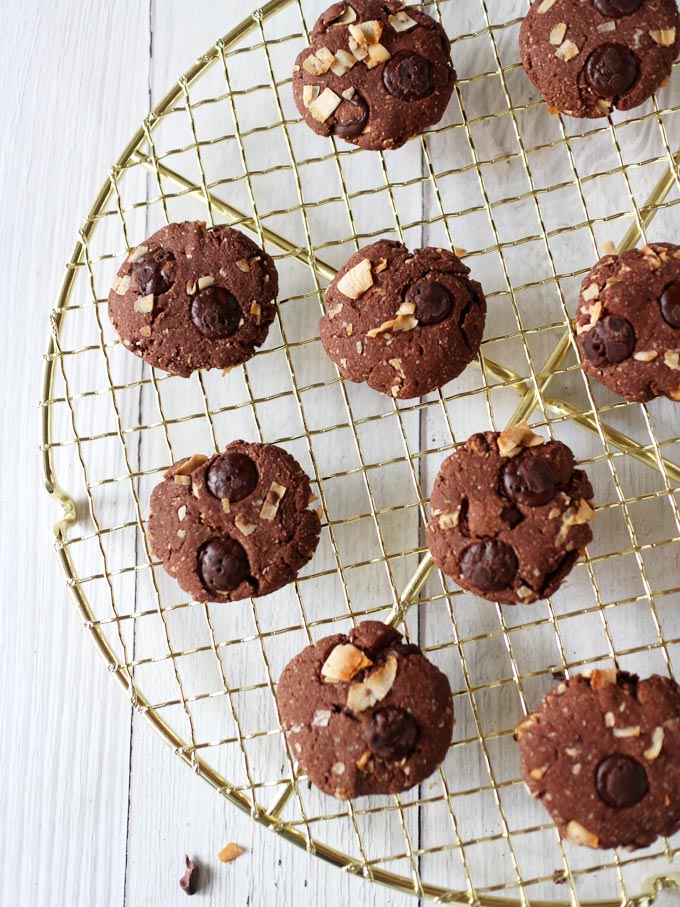 Vegan Double Chocolate Coconut Cookies (Gluten-Free) 7 全素雙倍巧克力椰片餅乾 Vegan Double Chocolate Coconut Cookies