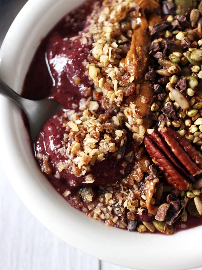 3-Ingredient Rawnola (Raw Granola) 7 莓果果昔碗 + 生機燕麥穀片 Berry Smoothie Bowl with Rawnola