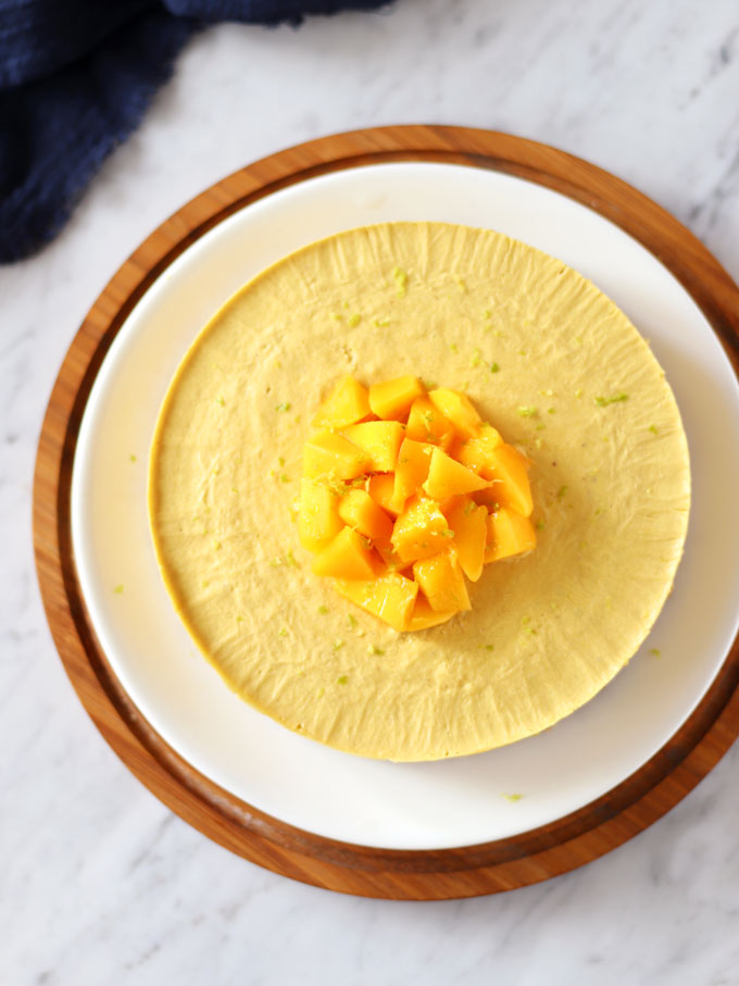 全素免烤芒果慕斯蛋糕 Vegan No-Bake Mango Mousse Cake 2 Vegan Mango Mousse Cake