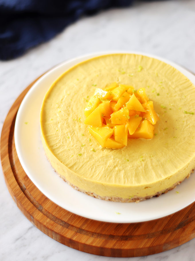 全素免烤芒果慕斯蛋糕 Vegan No-Bake Mango Mousse Cake 3 Vegan Mango Mousse Cake