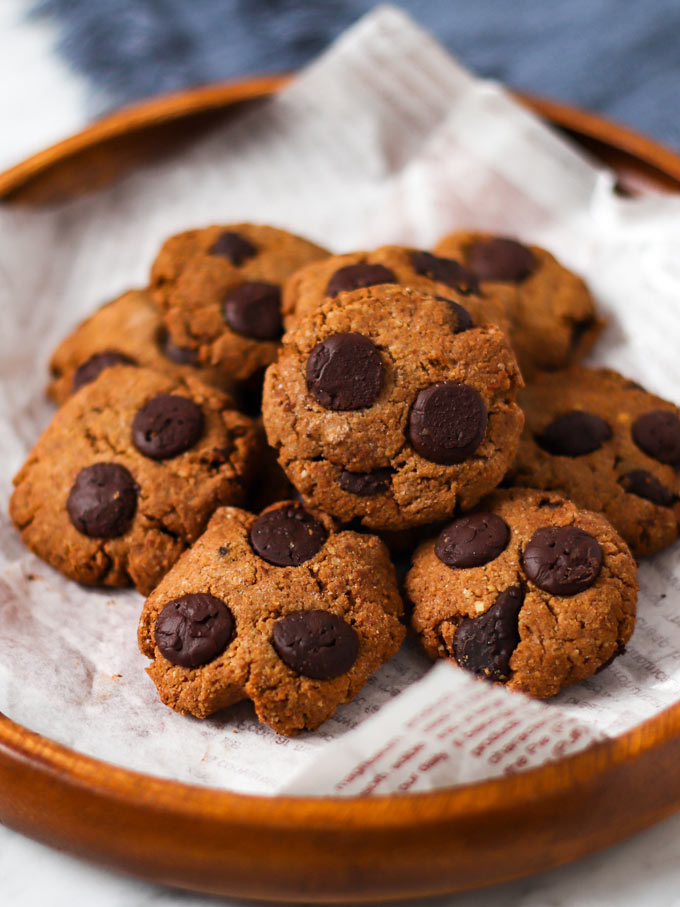 Vegan Spelt Chocolate Chip Cookies (almond pulp) 2 全素斯佩爾特小麥巧克力豆餅乾 Vegan Spelt Chocolate Chip Cookies