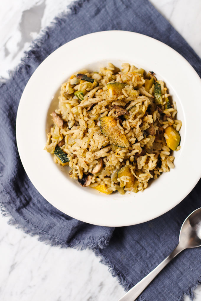 Vegan Pumpkin Mushroom Risotto