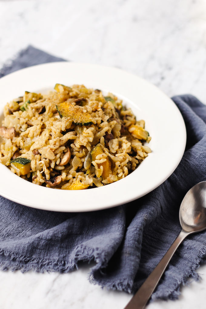 Vegan Pumpkin Mushroom Risotto