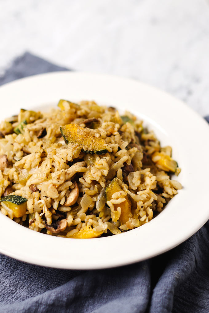 Vegan Pumpkin Mushroom Risotto