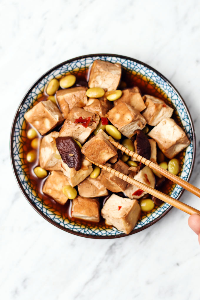 Vegan Steamed Stinky Tofu (7 Ingredients)