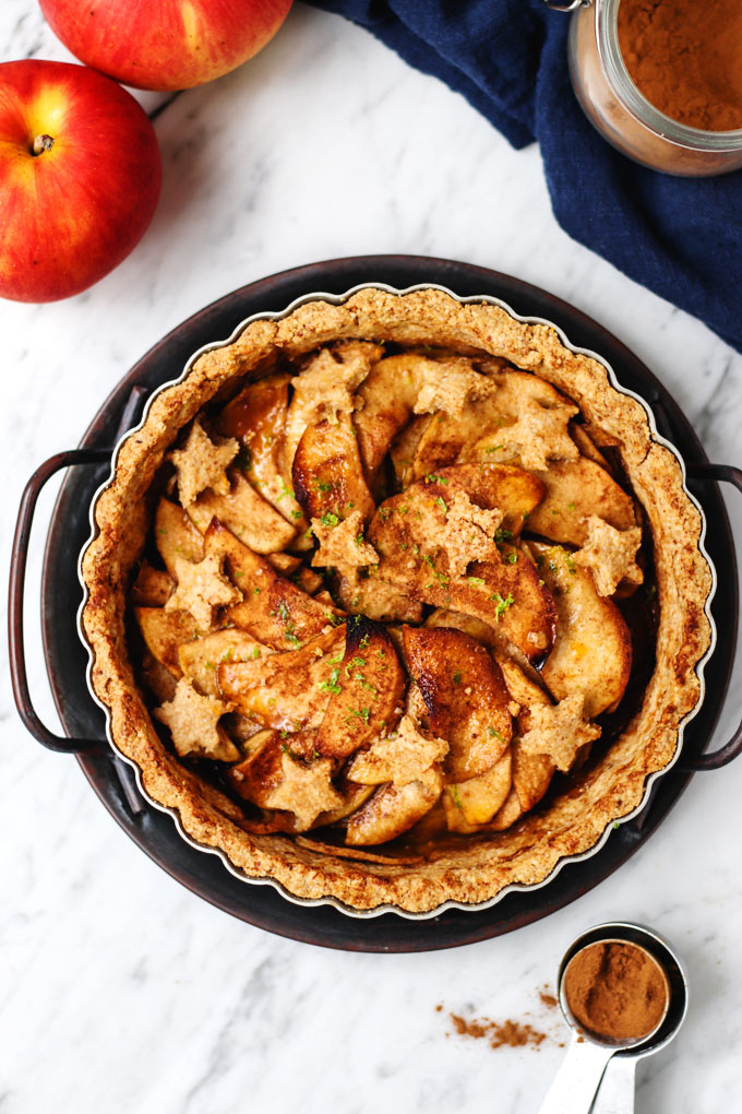 Open-face Apple Pie with Oat Crust (Vegan, Gluten-free)