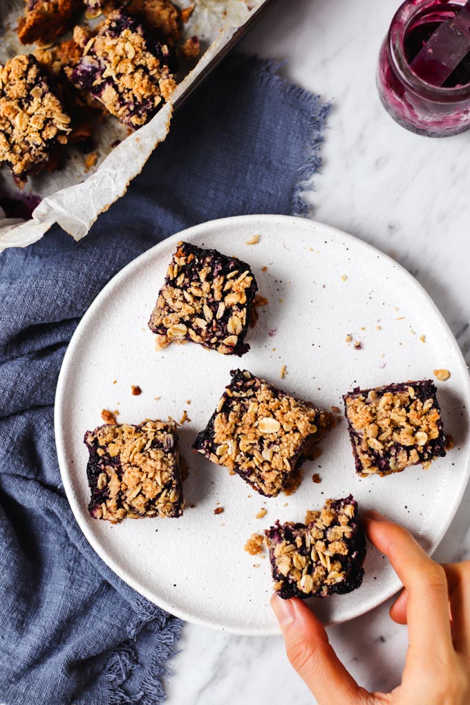 Vegan Blueberry Oat Breakfast Bars