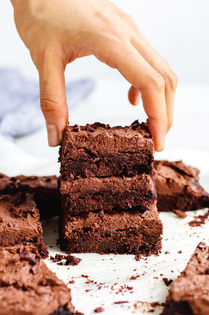 全植物濃郁巧克力布朗尼 + 2 樣食材巧克力慕斯霜 (無麩質) Vegan Brownies with Aquafaba Chocolate Mousse Frosting 13 全素巧克力布朗尼 + 巧克力慕斯霜