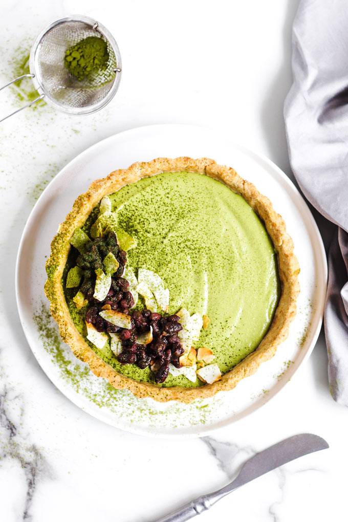 Vegan Matcha Azuki Bean Tart (Gluten-free) 5 全植物抹茶紅豆塔 (無麩質,純素)