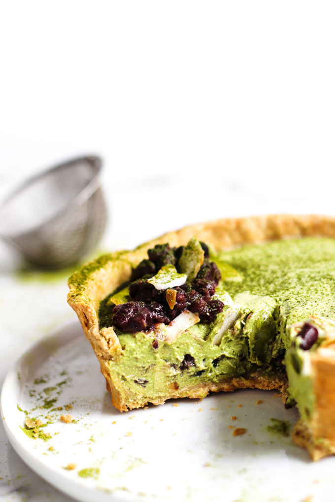 Vegan Matcha Azuki Bean Tart (Gluten-free) 3 全植物抹茶紅豆塔 (無麩質,純素)