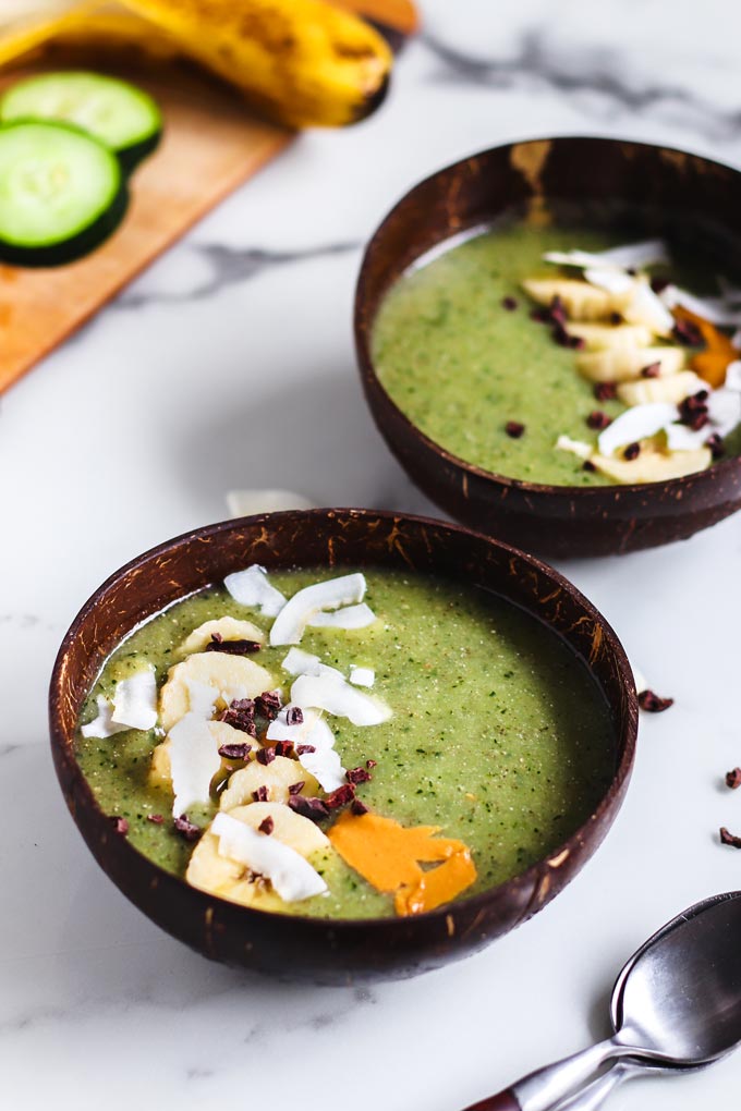 Cucumber Smoothie Bowl (5 ingredients) 2 黃瓜果昔碗 Cucumber Smoothie Bowl