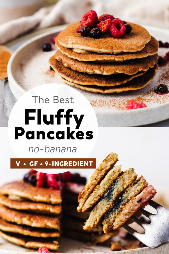 鬆軟純素無麩質美式鬆餅 (9 樣食材,無香蕉) The Best Vegan Gluten-free Pancakes