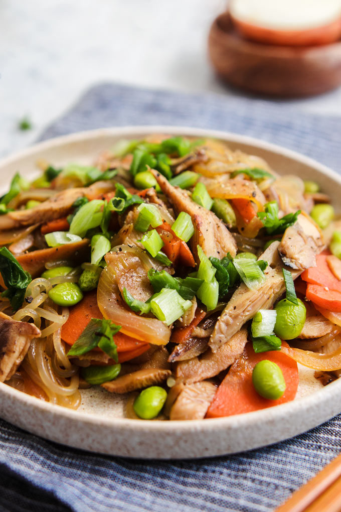 炒菇韓式拌冬粉 Asian Stir-fry Glass Noodles with Mushroom
