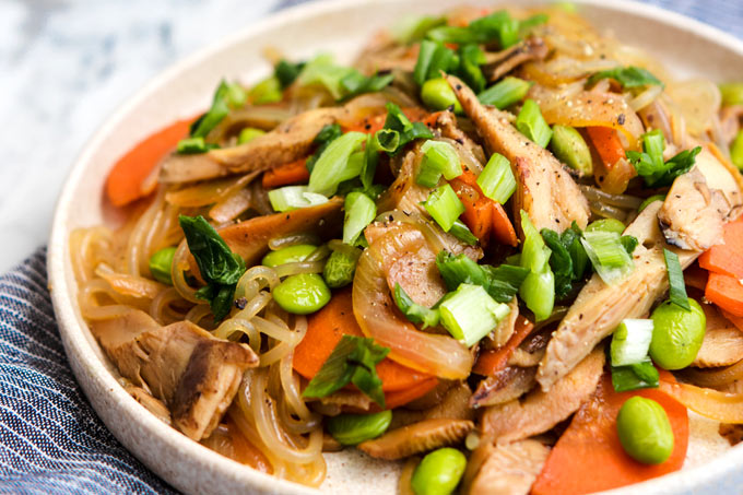 炒菇韓式拌冬粉 Asian Stir-fry Glass Noodles with Mushroom