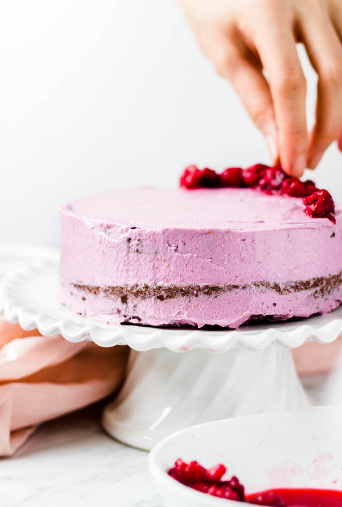 全植物覆盆莓慕斯巧克力蛋糕 （有／無麩質）　Vegan Raspberry Mousse Chocolate Cake