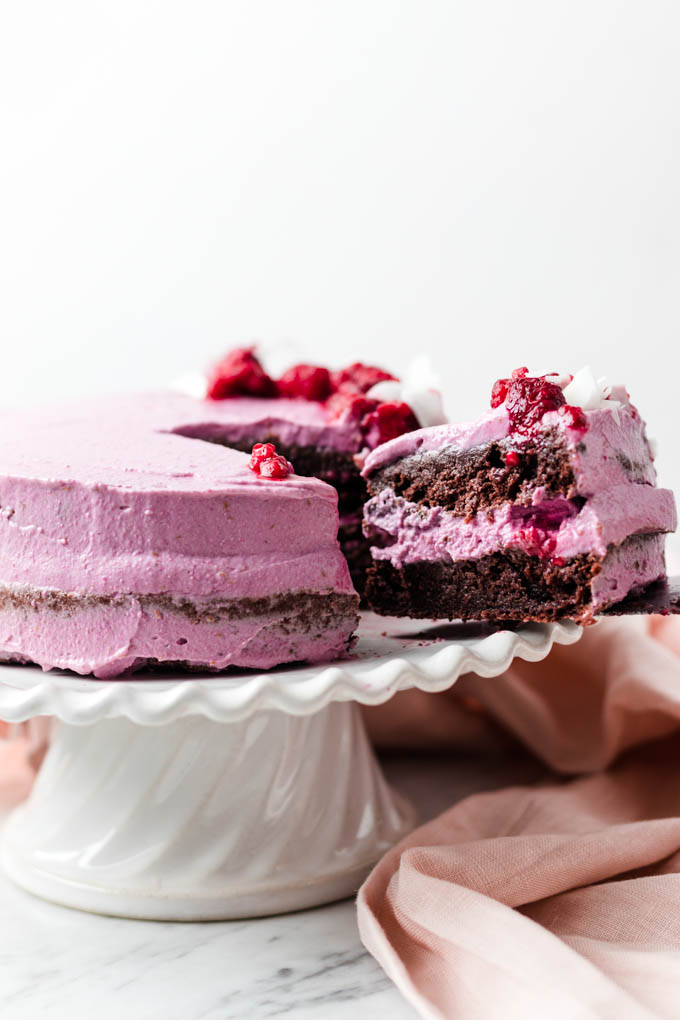 全植物覆盆莓慕斯巧克力蛋糕 （有／無麩質）　Vegan Raspberry Mousse Chocolate Cake