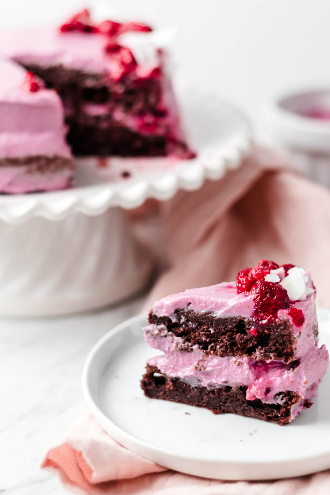 全植物覆盆莓慕斯巧克力蛋糕 （有／無麩質）　Vegan Raspberry Mousse Chocolate Cake