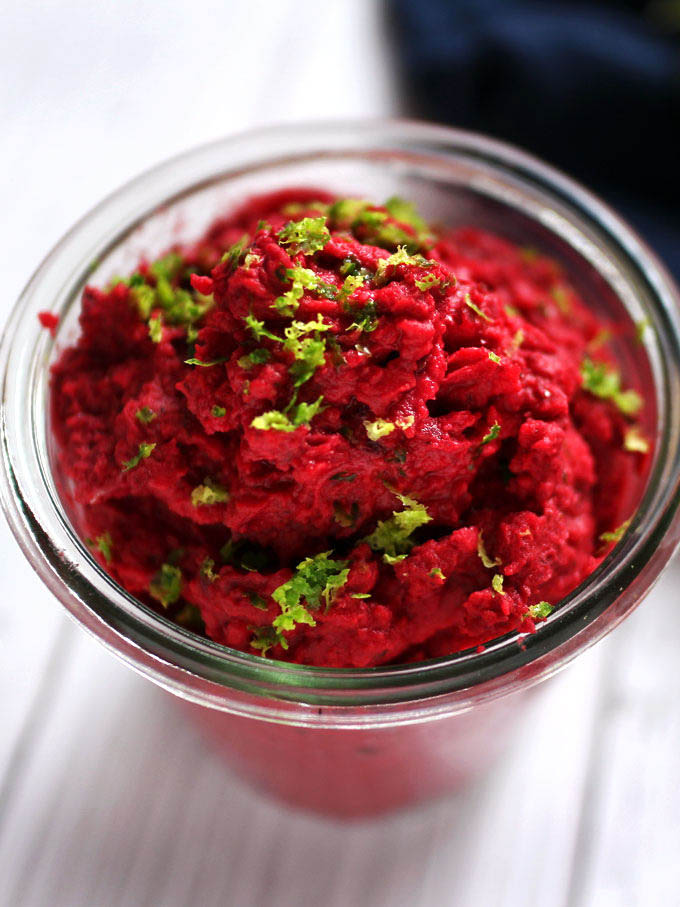 甜菜根鷹嘴豆泥 純素 beet-hummus Easy Beet Hummus (9 ingredients)
