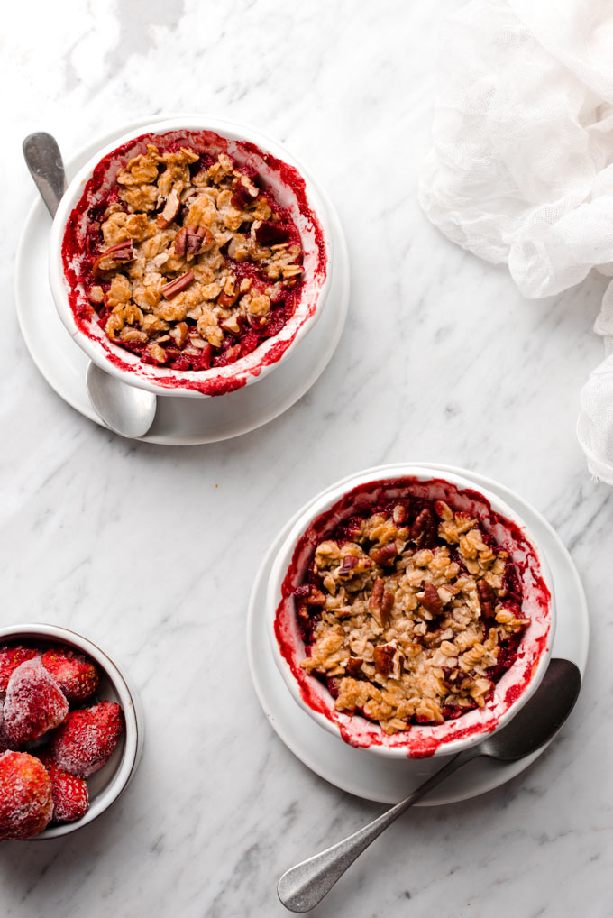 單人份純素草莓烤酥碎 Vegan Strawberry Crumble