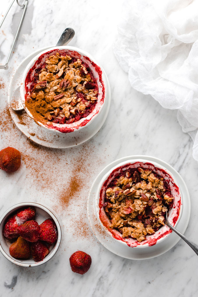 單人份純素草莓烤酥碎 Vegan Strawberry Crumble