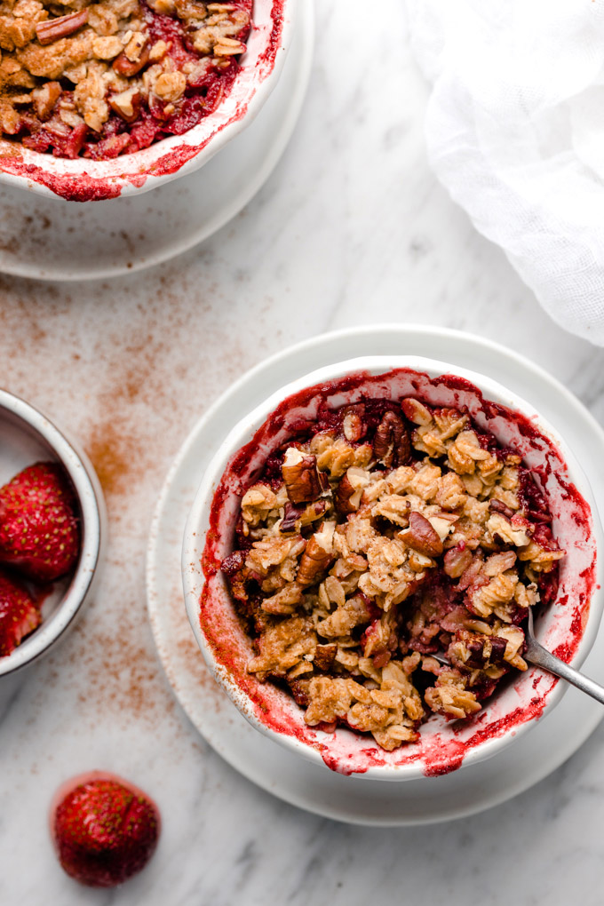 單人份純素草莓烤酥碎 Vegan Strawberry Crumble