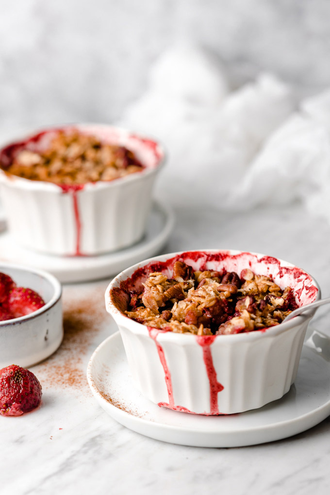 單人份純素草莓烤酥碎 Vegan Strawberry Crumble