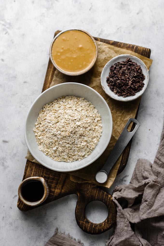 花生醬可可碎豆燕麥餅乾　(純素，無麩質，5 樣食材) Peanut Butter Cacao Nib Oatmeal Cookies