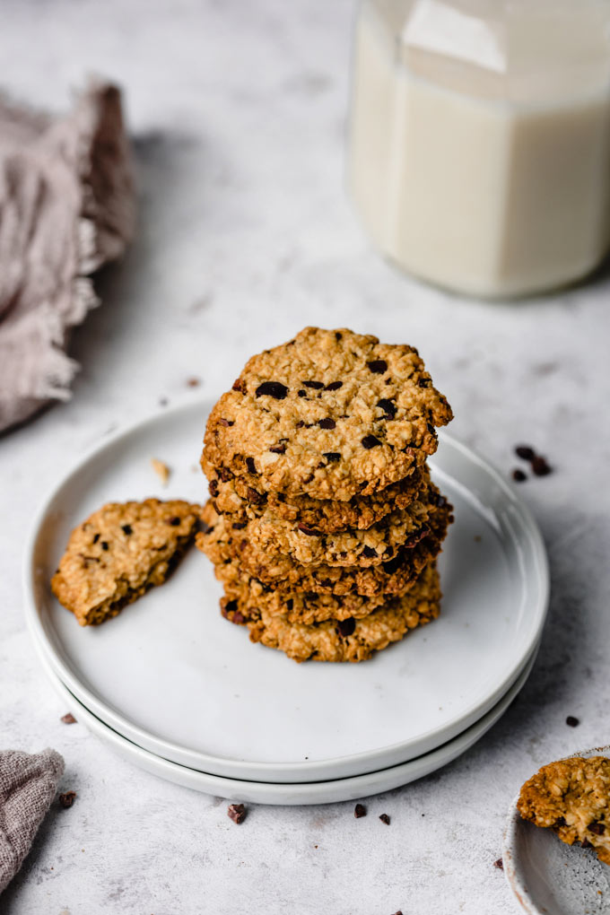 花生醬可可碎豆燕麥餅乾　(純素，無麩質，5 樣食材) Peanut Butter Cacao Nib Oatmeal Cookies