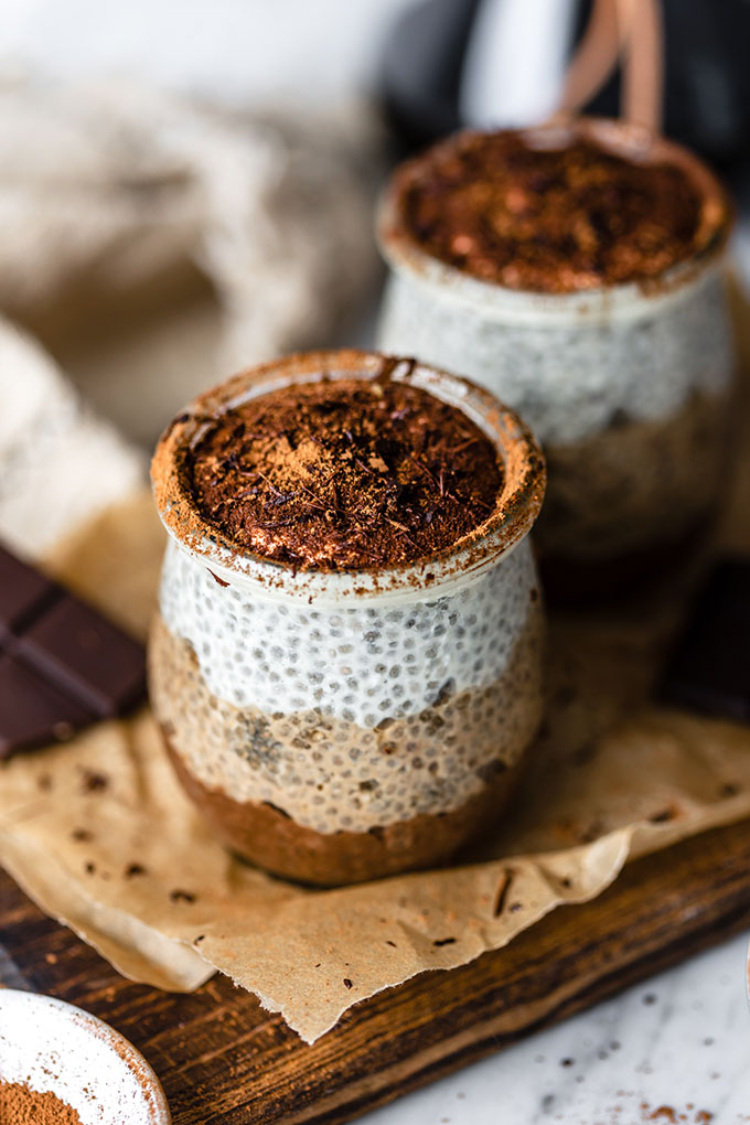 【談食材】鹼化可可粉與未鹼化/天然可可粉的差異 Dutch Processed Vs. Natural Cocoa Powder 8 純素提拉米蘇奇亞籽布丁 Vegan Tiramisu Chia Pudding