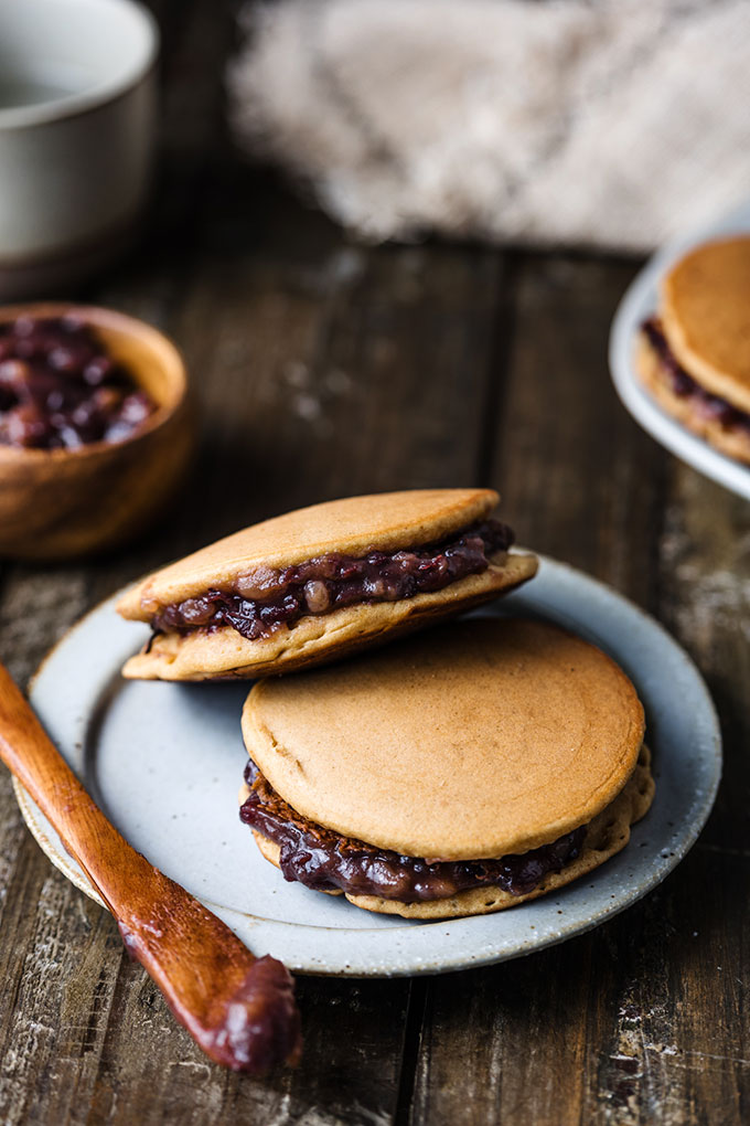 Vegan Dorayaki (Japanese Pancake with Azuki Bean Paste + Black Sesame Filling) 5 全植物純素全麥銅鑼燒 紅豆餡+黑芝麻 Vegan Dorayaki