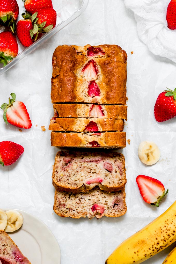 一碗到底!純素草莓香蕉蛋糕(含無麩質版) Vegan Strawberry Banana Bread 6 純素草莓香蕉蛋糕 Vegan Strawberry Banana Bread