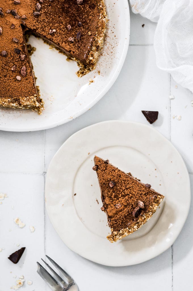 No-Bake Vegan Chocolate Custard Tart (No Coconut milk, No Tofu) 3 免烤純素巧克力卡士達塔 No-Bake Vegan Chocolate Custard Tart
