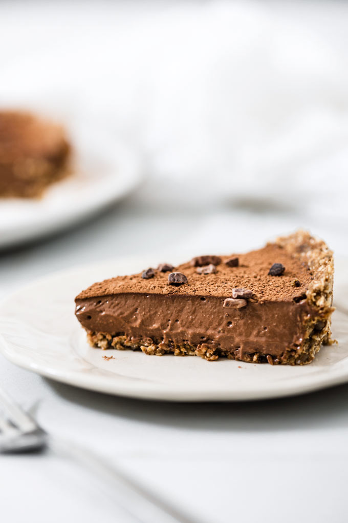 免烤純素巧克力卡士達塔 No-Bake Vegan Chocolate Custard Tart