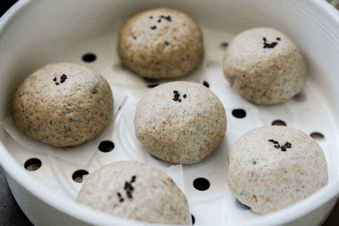 全素全麥黑芝麻包 Vegan Wholewheat Black Sesame Steamed Buns