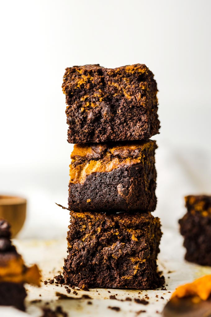 Healthier Vegan Pumpkin Swirl Brownies (Gluten-free) 3 全素南瓜漩渦布朗尼 (無麩質) Vegan Pumpkin Swirl Brownies