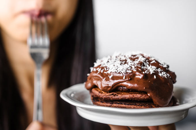 Vegan Double Chocolate Pancakes (Gluten-free)