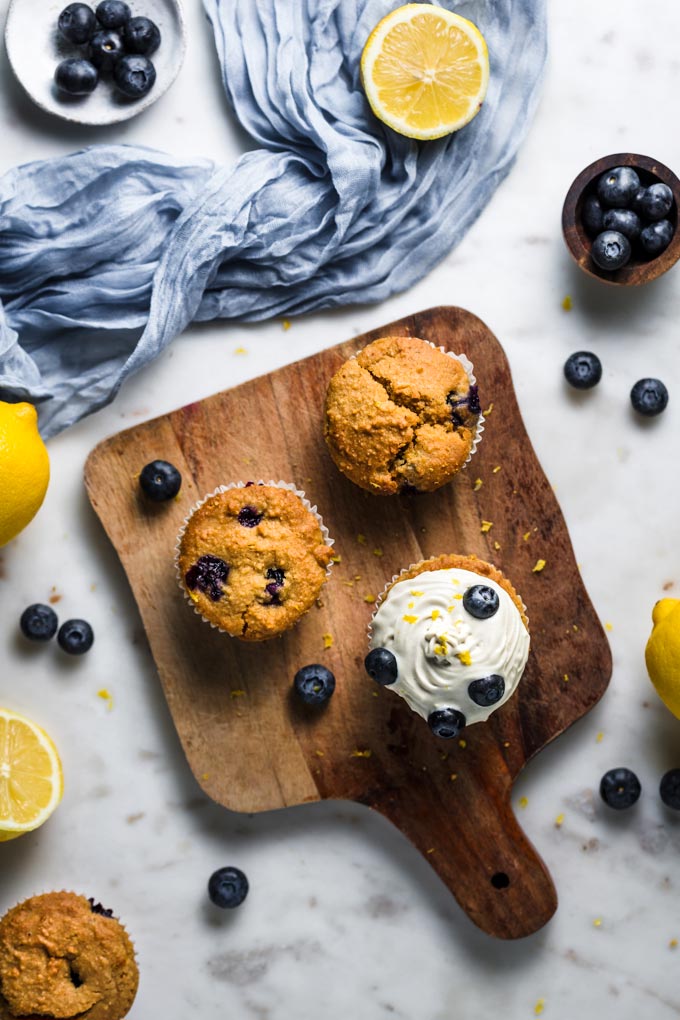 Vegan Lemon Blueberry Cupcakes (Gluten-free)