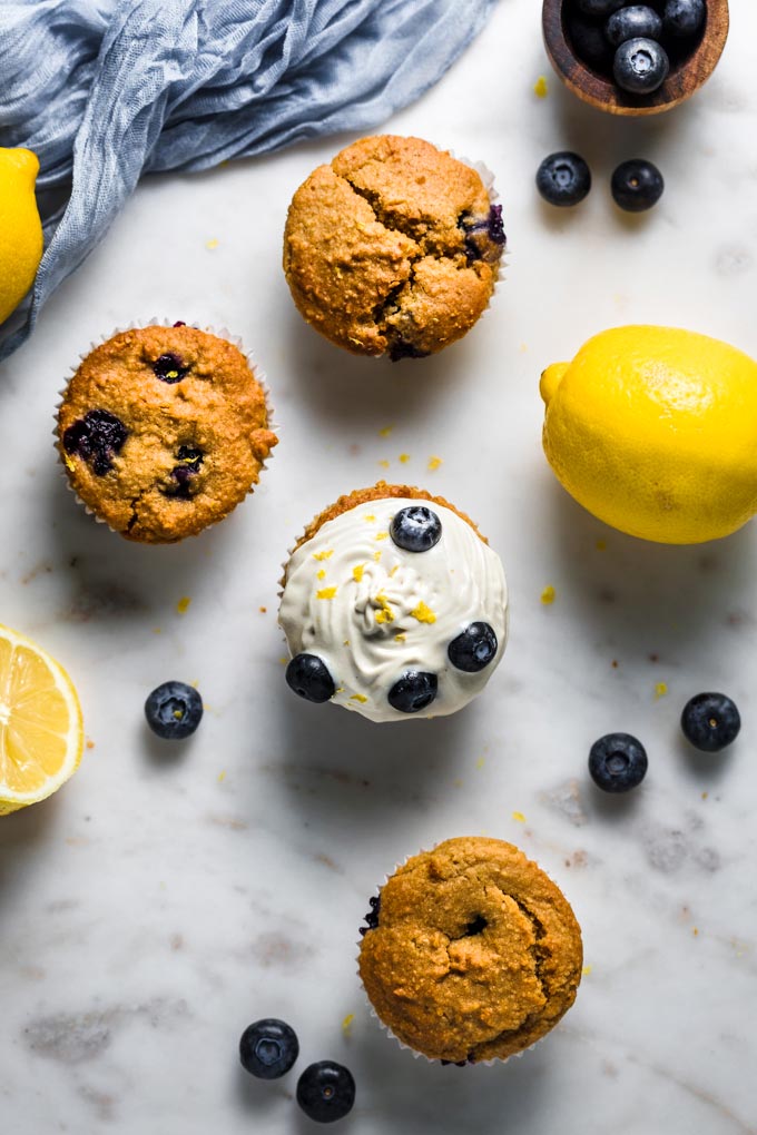 Vegan Lemon Blueberry Cupcakes (Gluten-free)