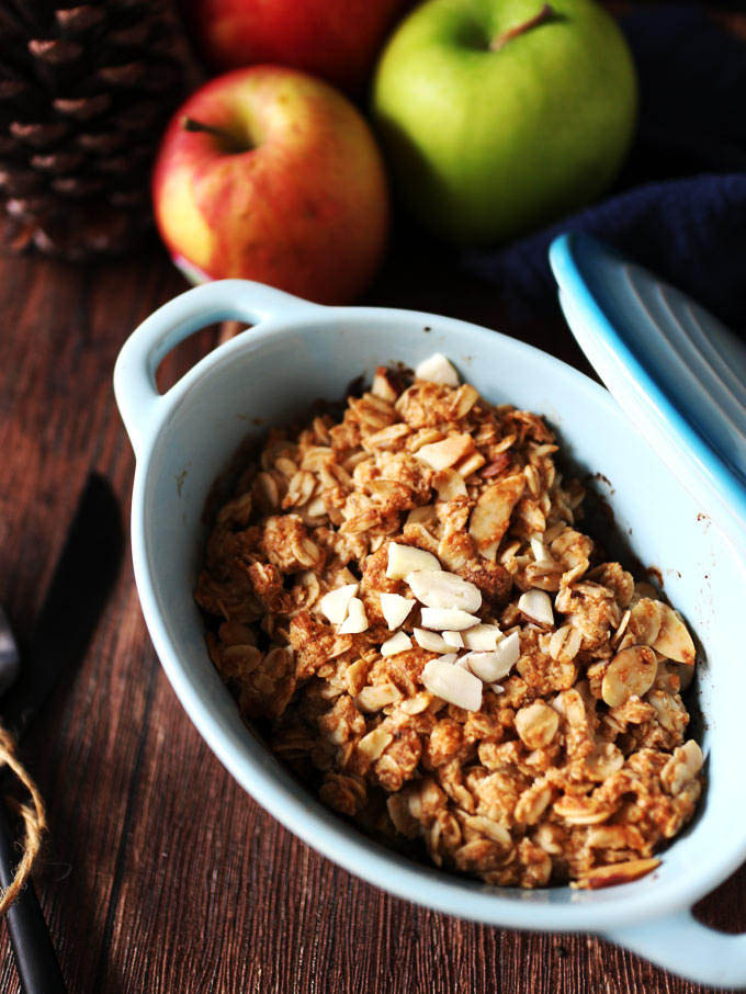 【食譜】全素烤蘋果奶酥 (無麵粉,無精緻糖) Vegan Apple Crisp (Gluten-Free, Refined-Sugar-Free)