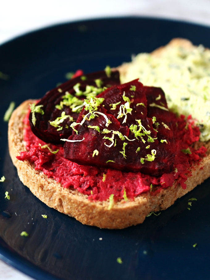 homemade beet hummus